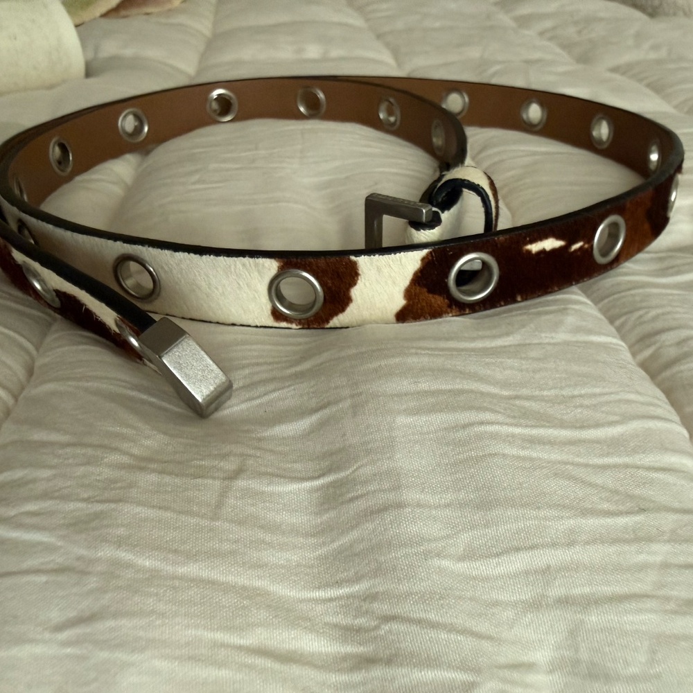 All Saints Calf Hair Eyelet Belt